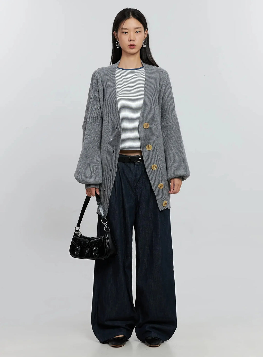 Elio Pintuck Wide-Leg Jeans IS516