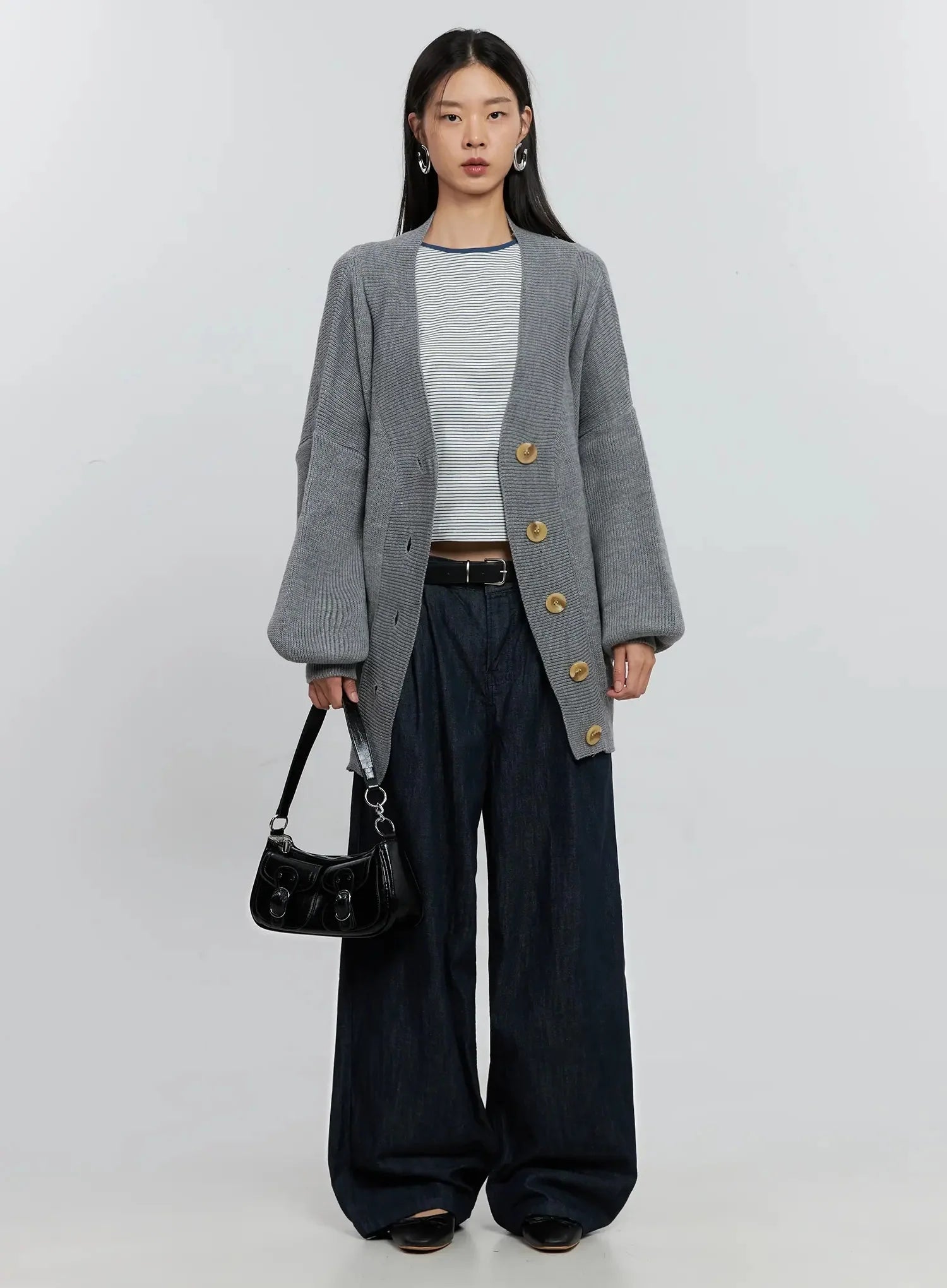 Elio Pintuck Wide-Leg Jeans IS516