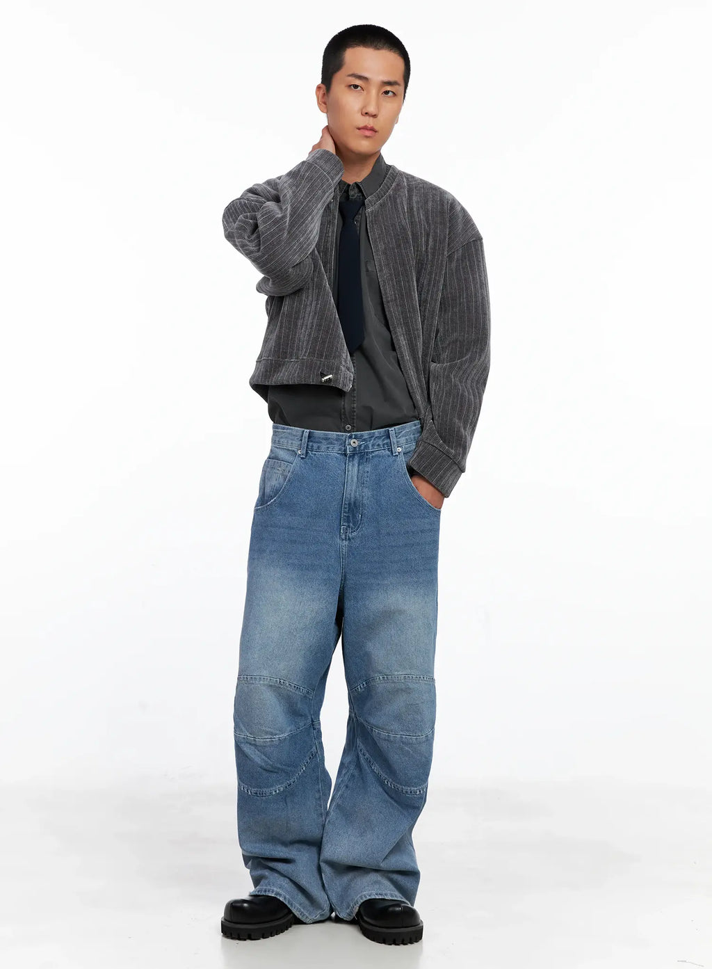 Men's Wide-Leg Biker Jeans IS510