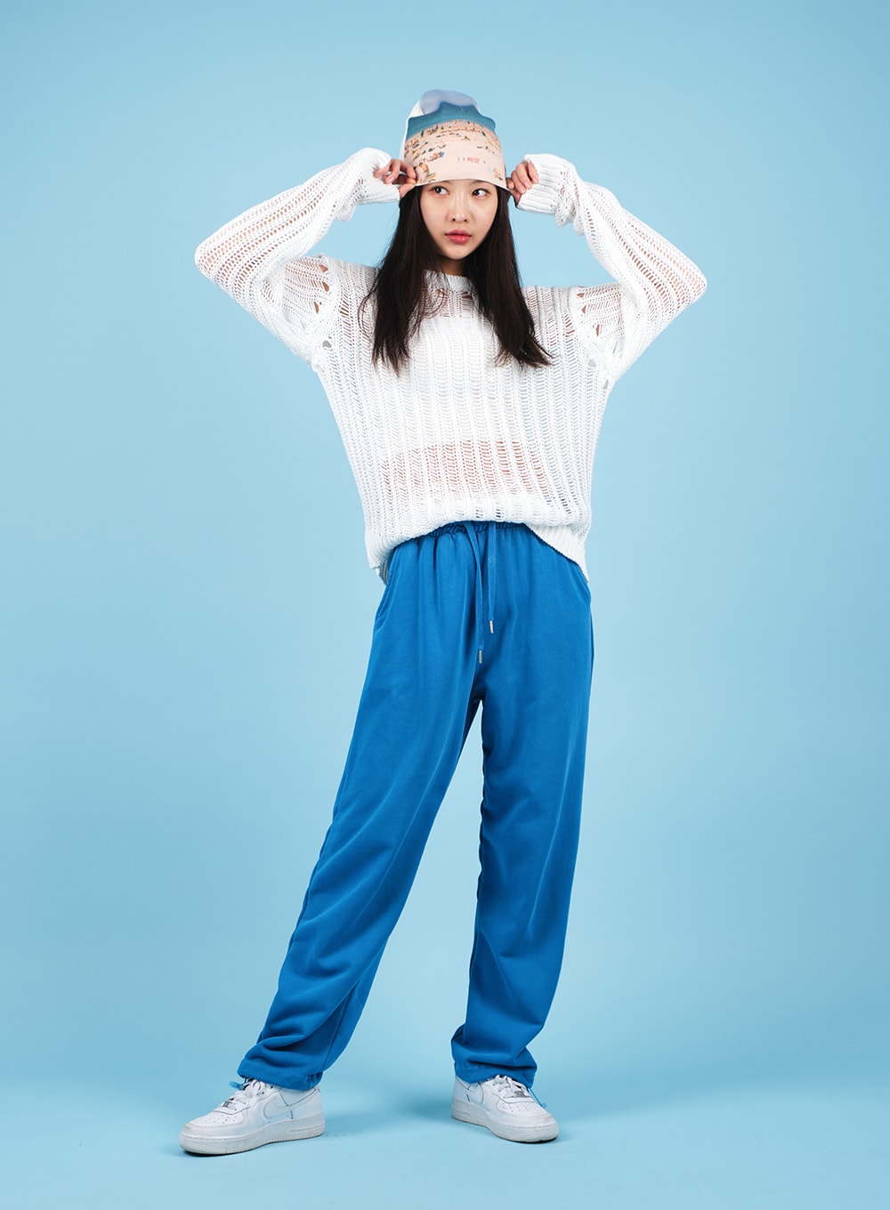 Drawstring Waist Banded Sweat Pants CAO13