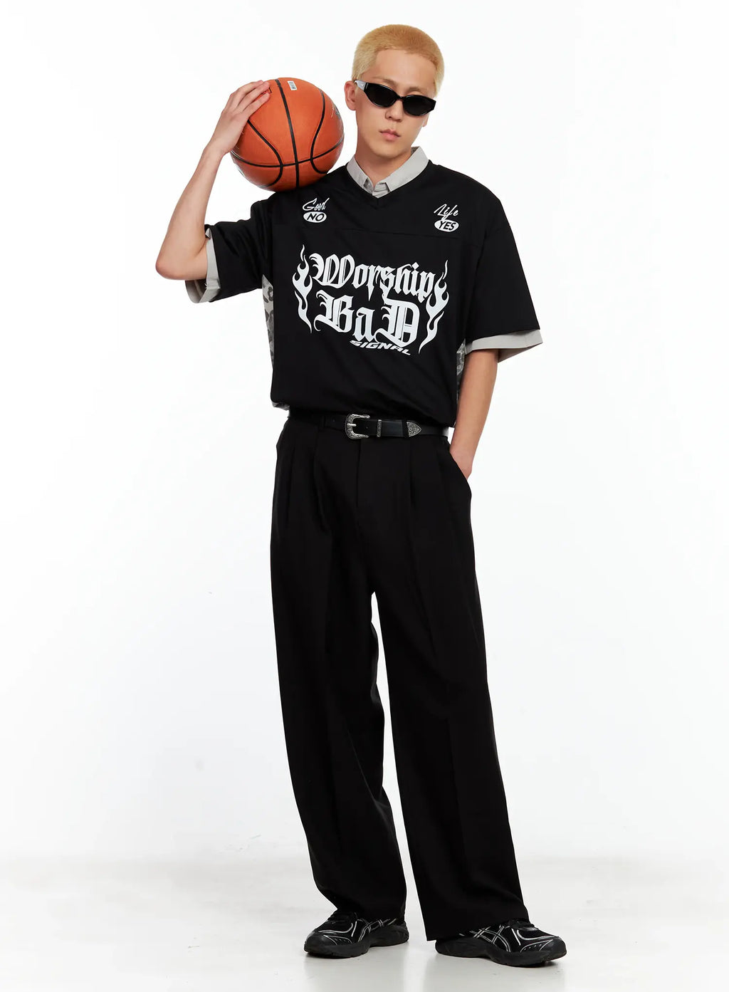 Men's Pleated Wide-Leg Pants IL511