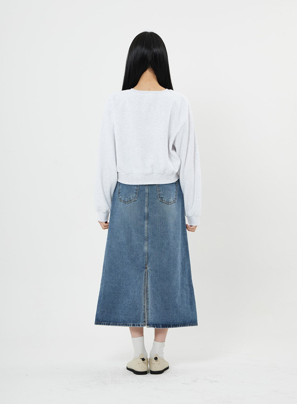 A-Line Long Denim Skirt BN08