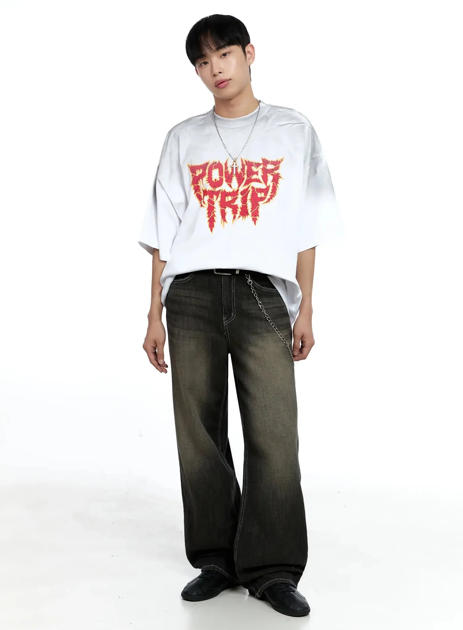 Men's Oversized Text Graphic T-shirt IG520