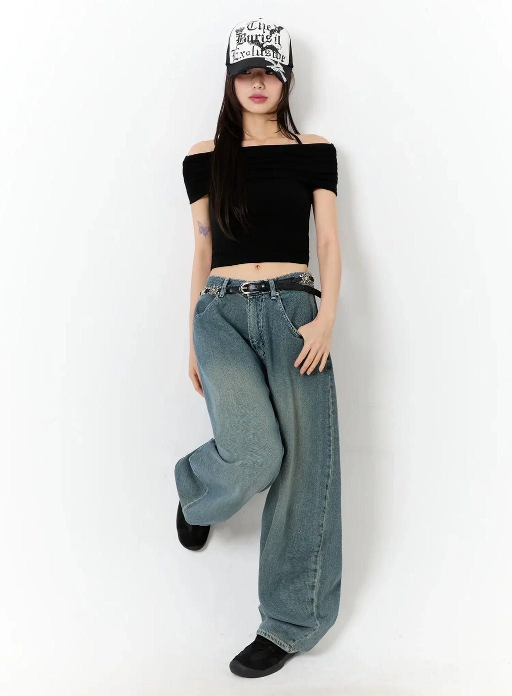 Shirred Off-Shoulder Short-Sleeve Tee IU525