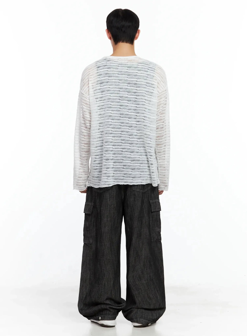 Men's Striped Knit Long-Sleeve Top IL516