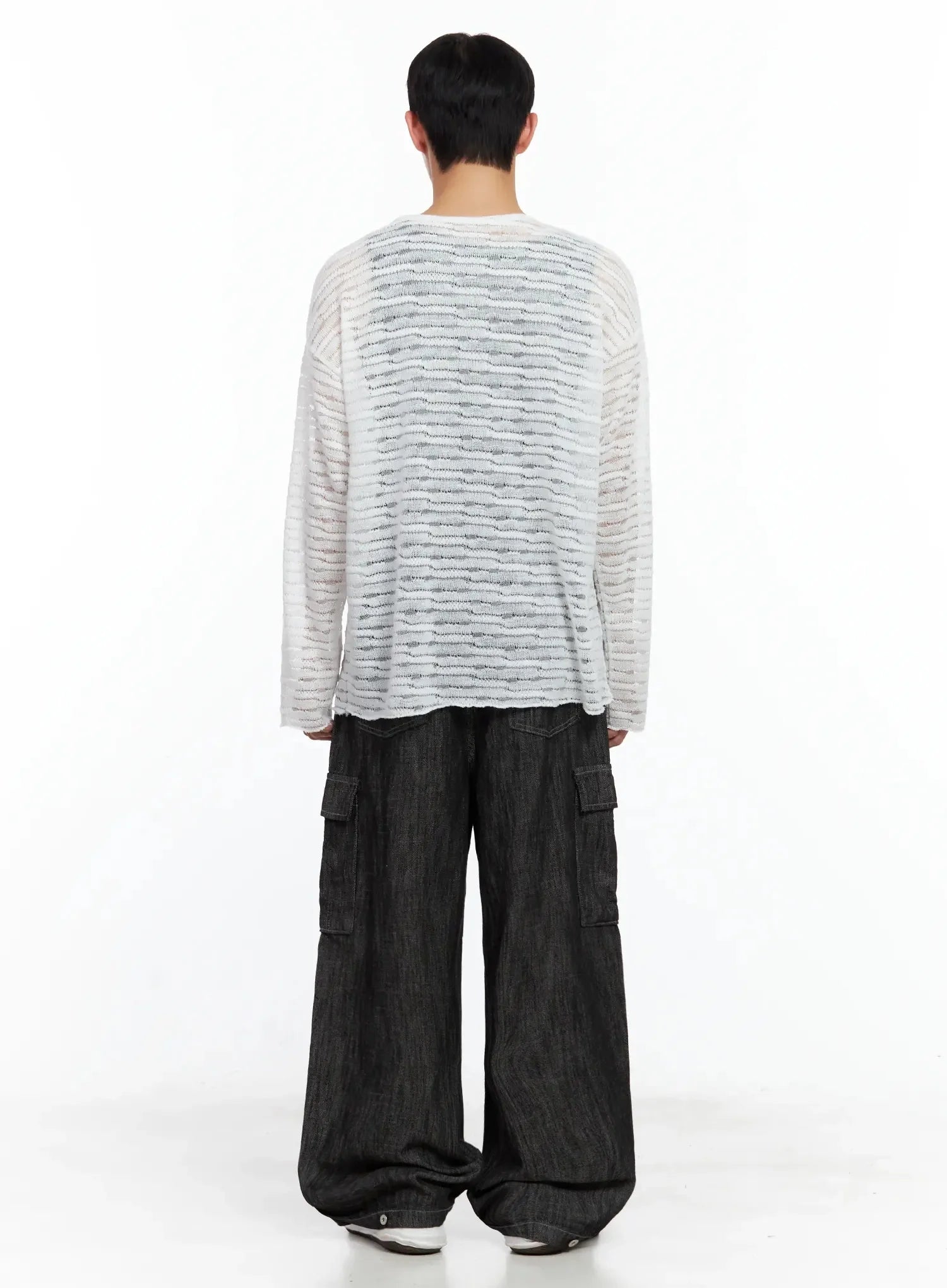 Men's Striped Knit Long-Sleeve Top IL516