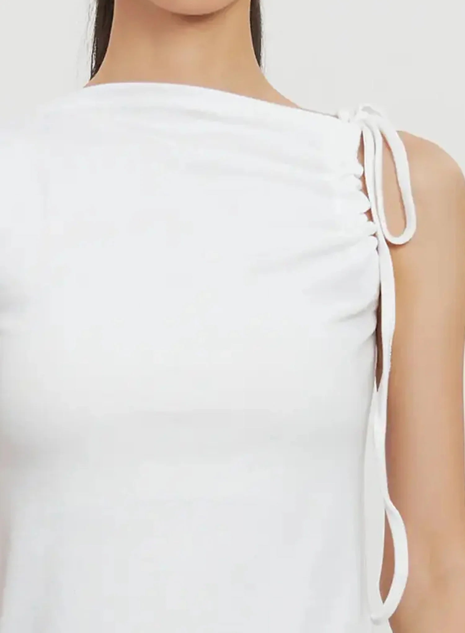 Asymmetric High Neck Tank Top IL528