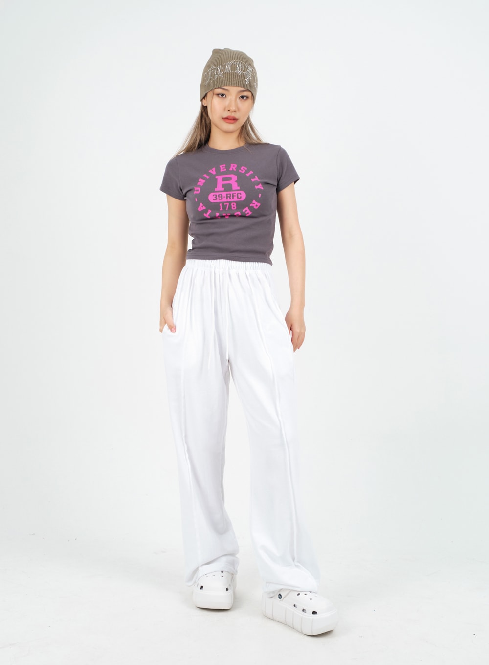Drawstring Hem Sweat Pants CM9