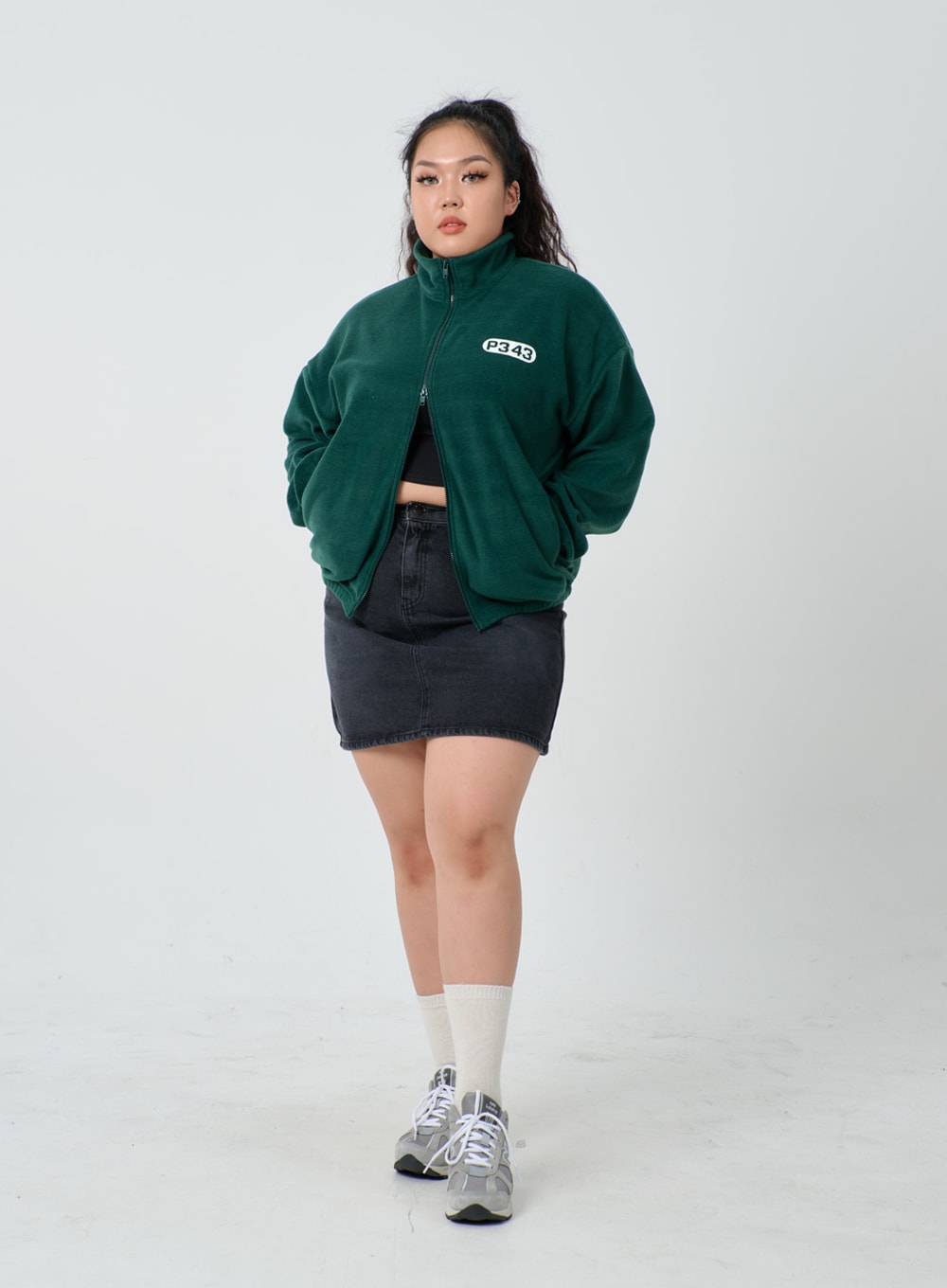 Plus High Waist Denim Skirt ID27