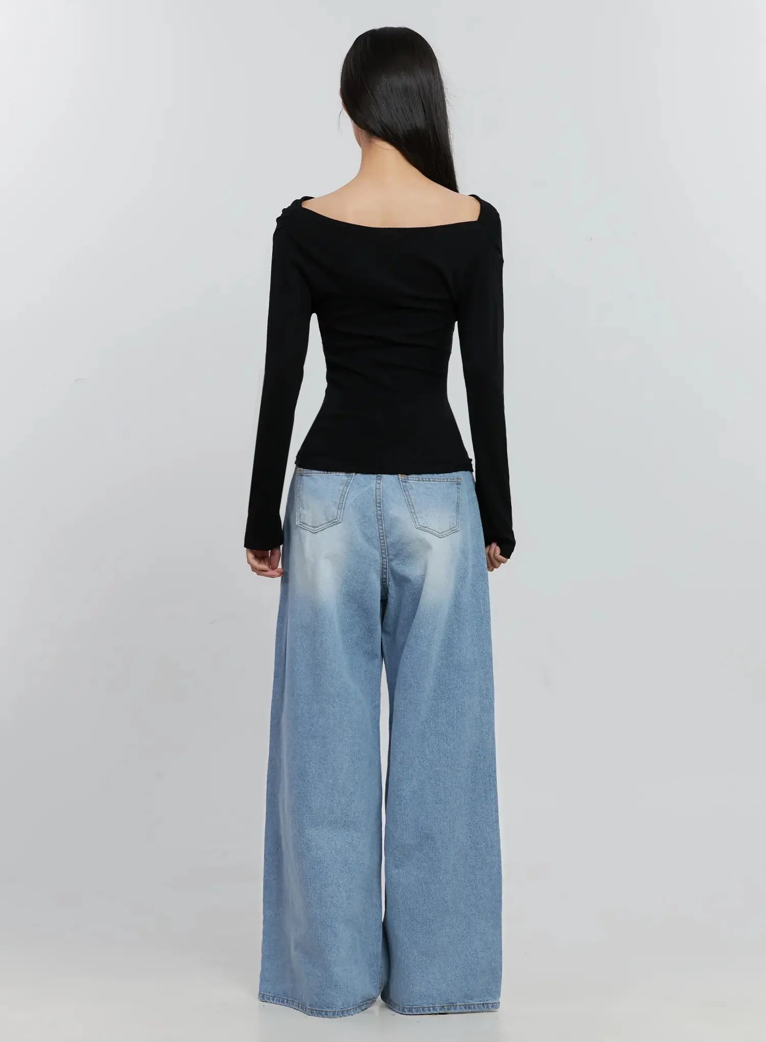 Asymmetric Long Sleeve Top IS516