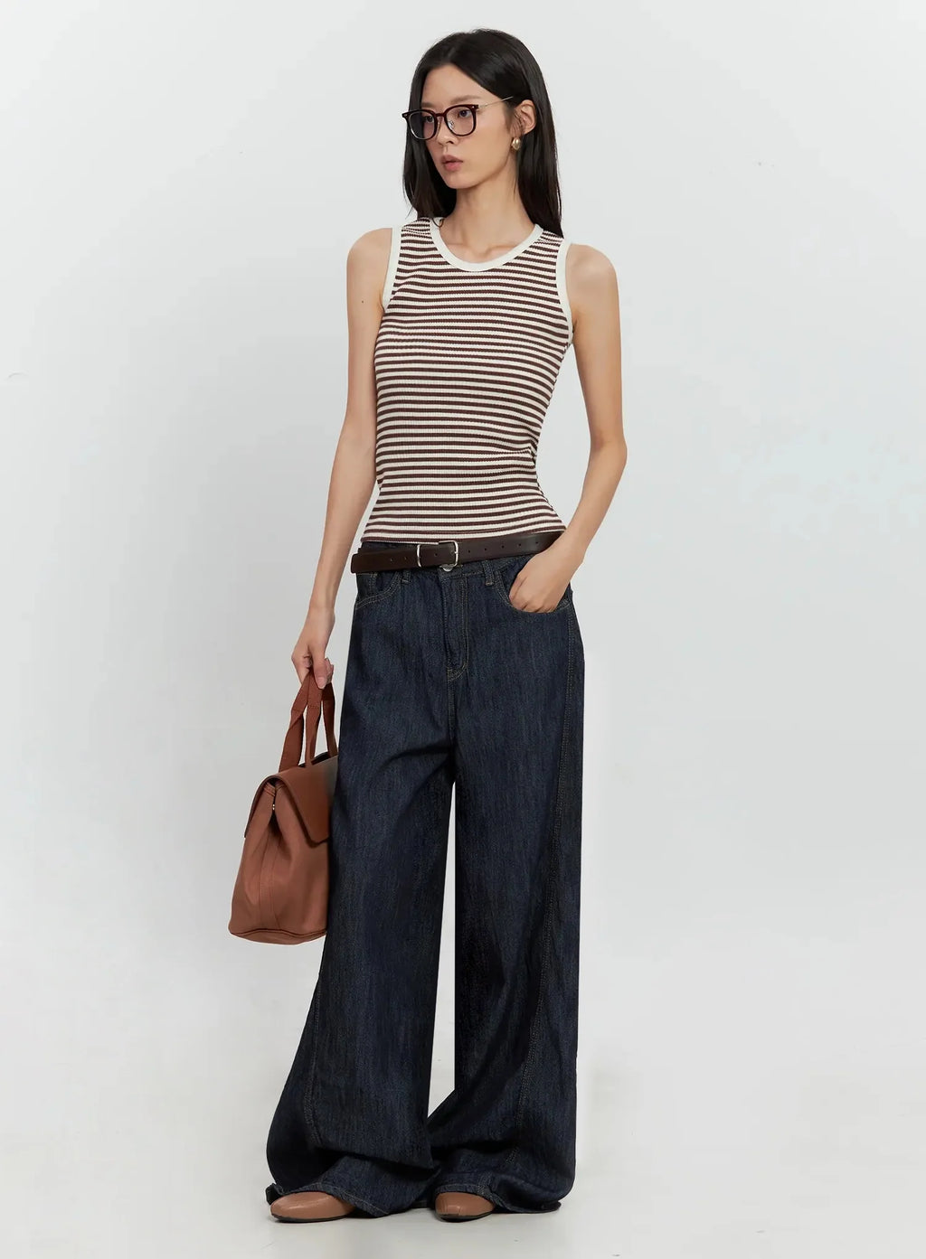 Striped Knit Tank Top IL528