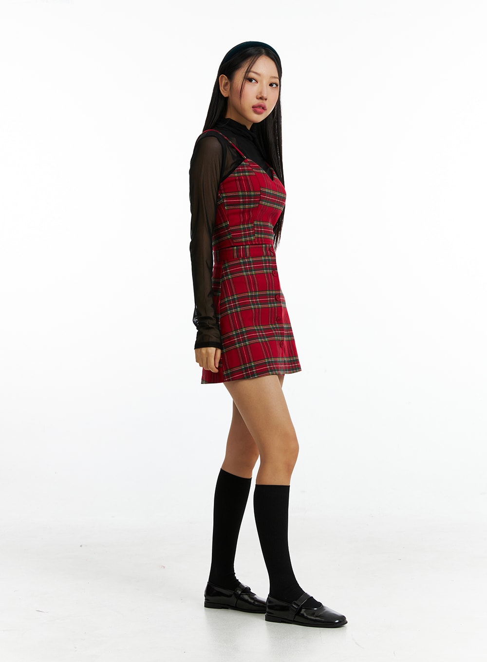 Plaid V Neck Bustier IN323