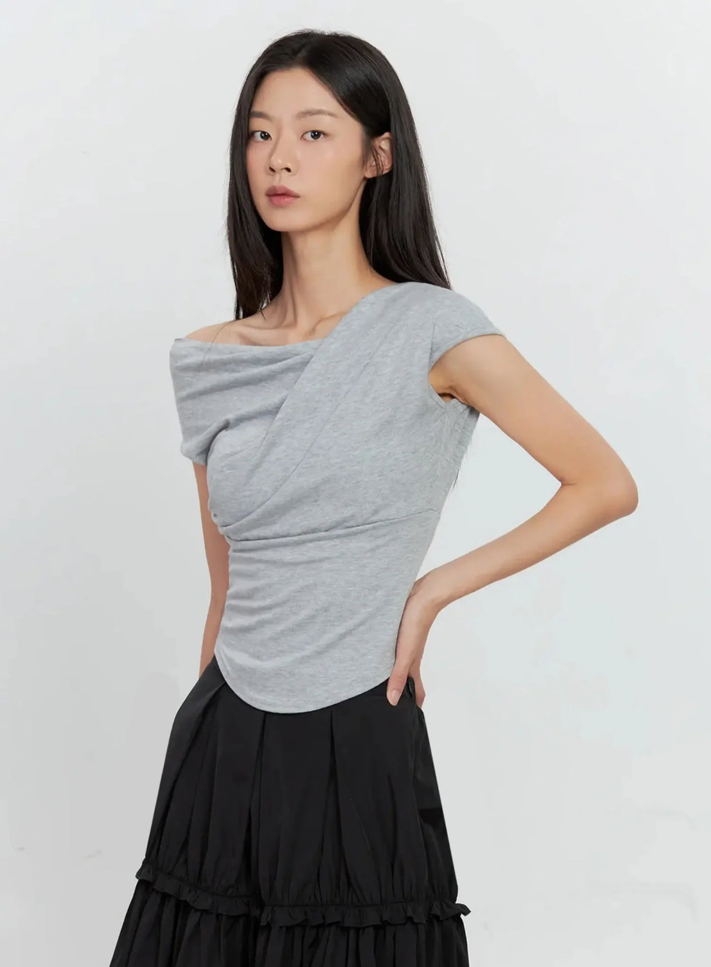 Off-Shoulder Draped Top IL528