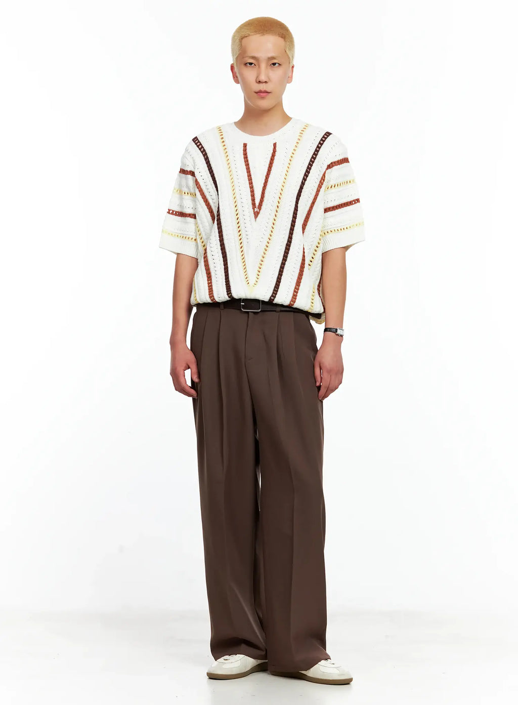 Men's Pleated Wide-Leg Pants IL511