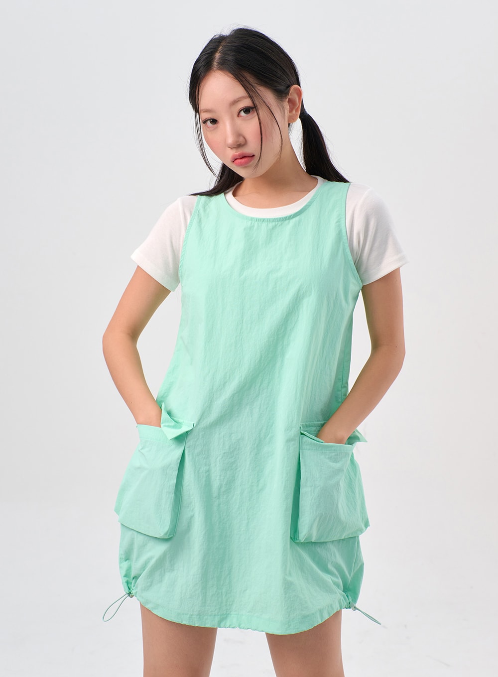 Pocket Nylon Mini Dress IL310