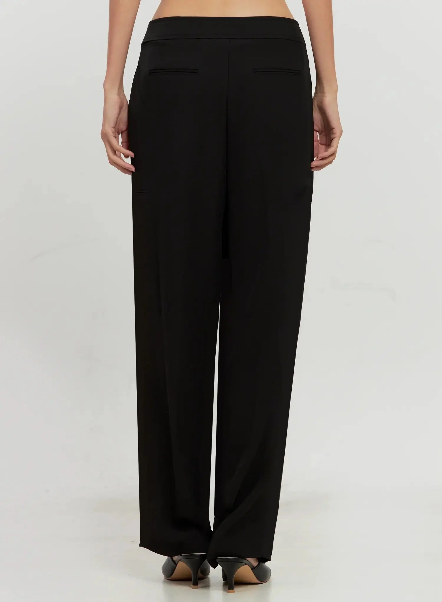 Chic Pintuck Wide-Leg Slacks IS516