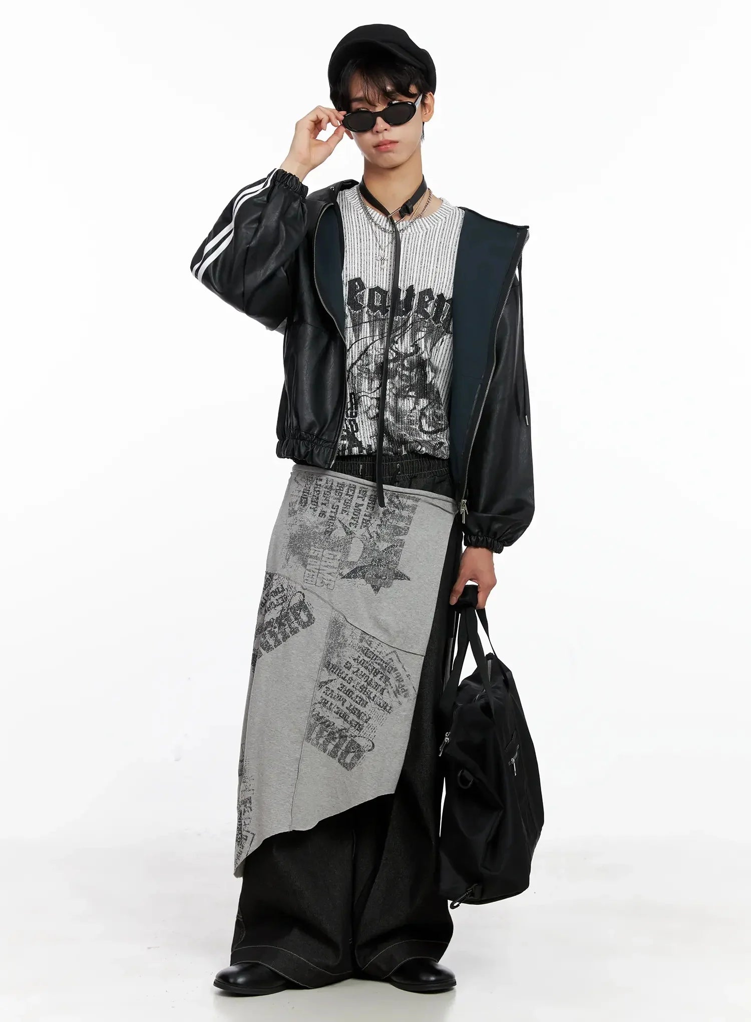 Men's Dark Denim Wide Pants IO517