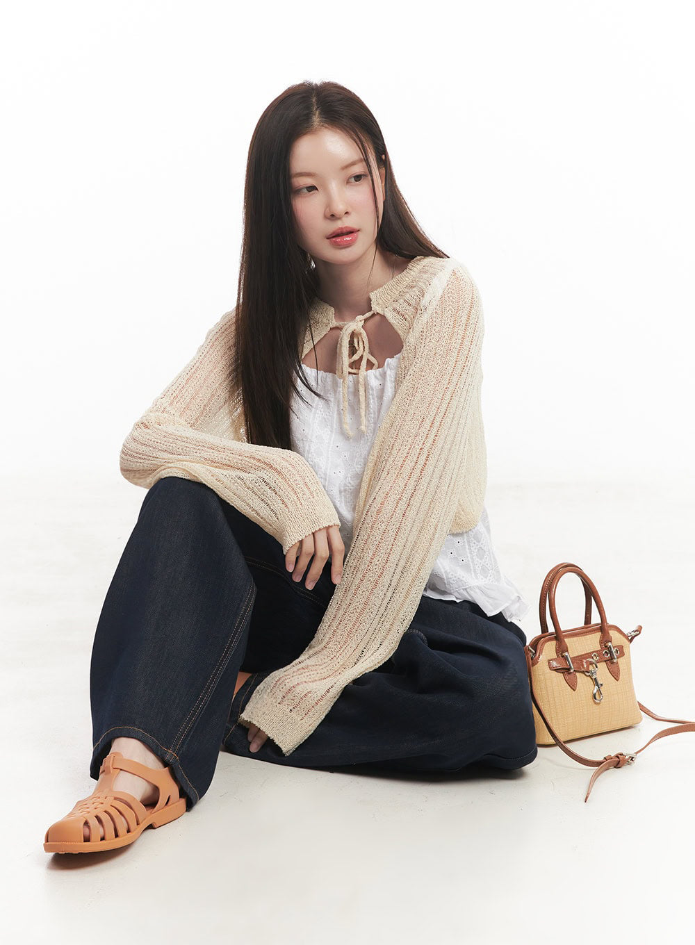 Sheer Knit Bolero Cardigan IY509