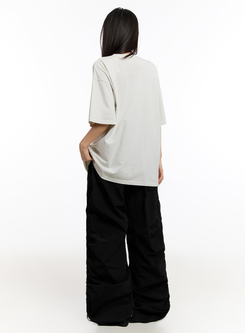 Adjustable Wide-Leg Nylon Pants IU509