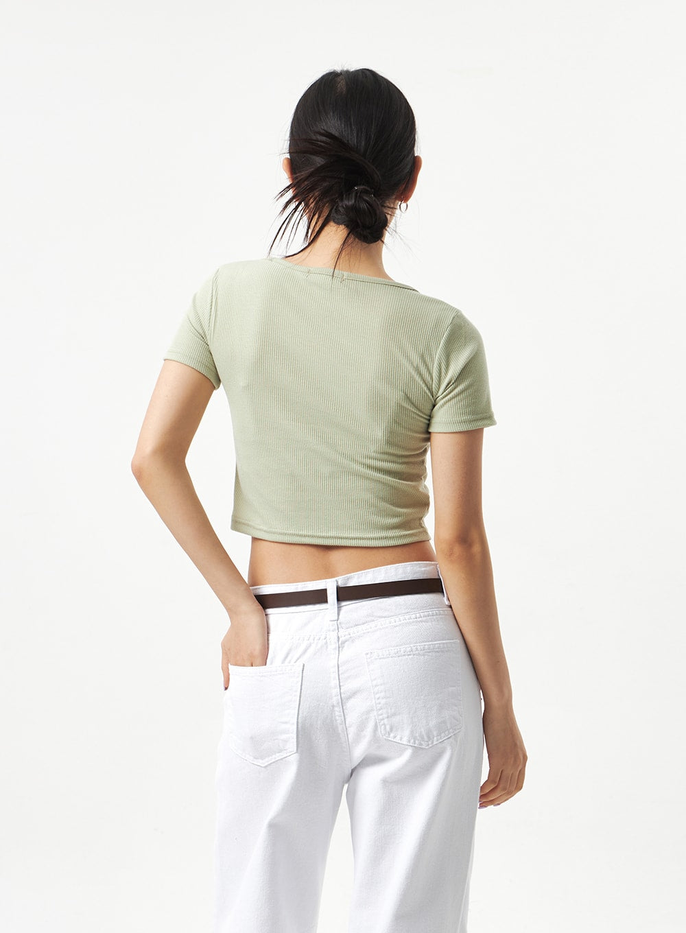 Heart Neck Cropped Tee CA320