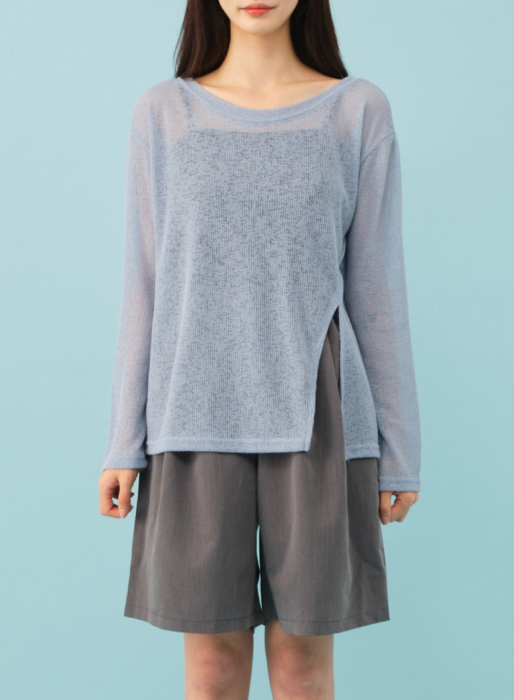 Sheer Cool Asymmetrical Top CJ21