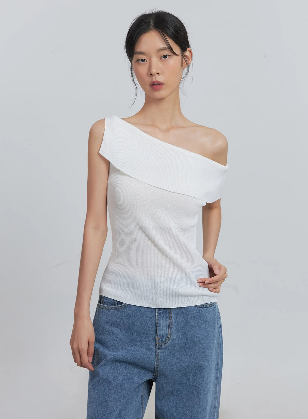 Off-Shoulder Linen Blouse IU512