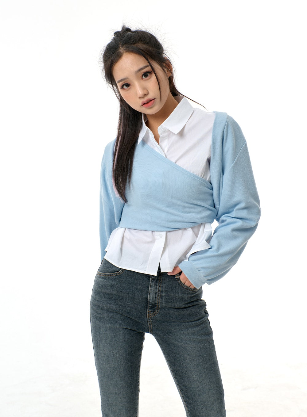 Cropped Button Shirt BJ313