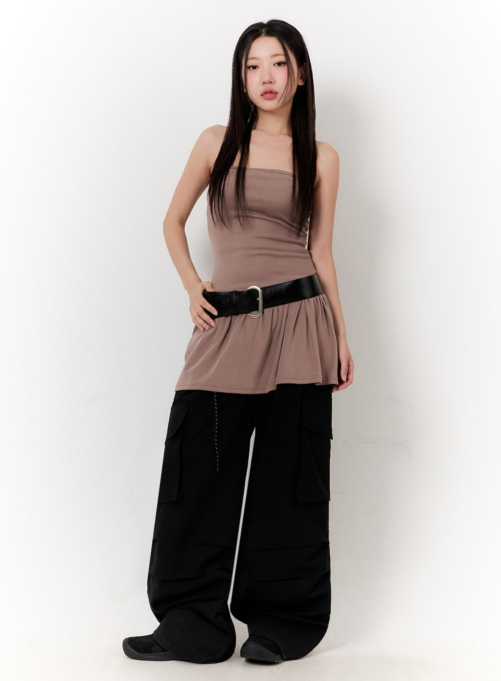 Pintuck Wide-Leg Pants IU509