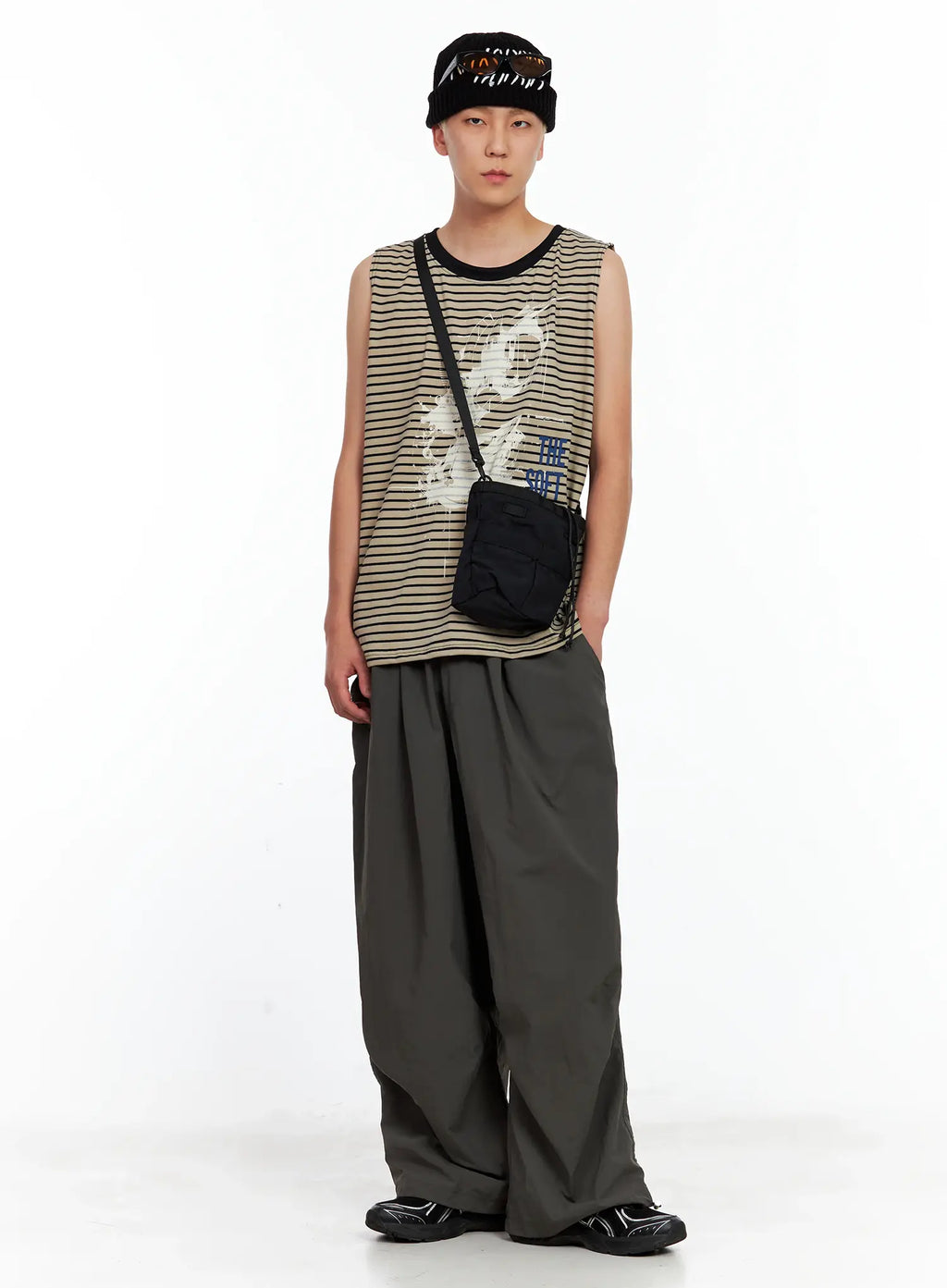 Men's Seam Detail Balloon-Fit Drawstring Pants IL511