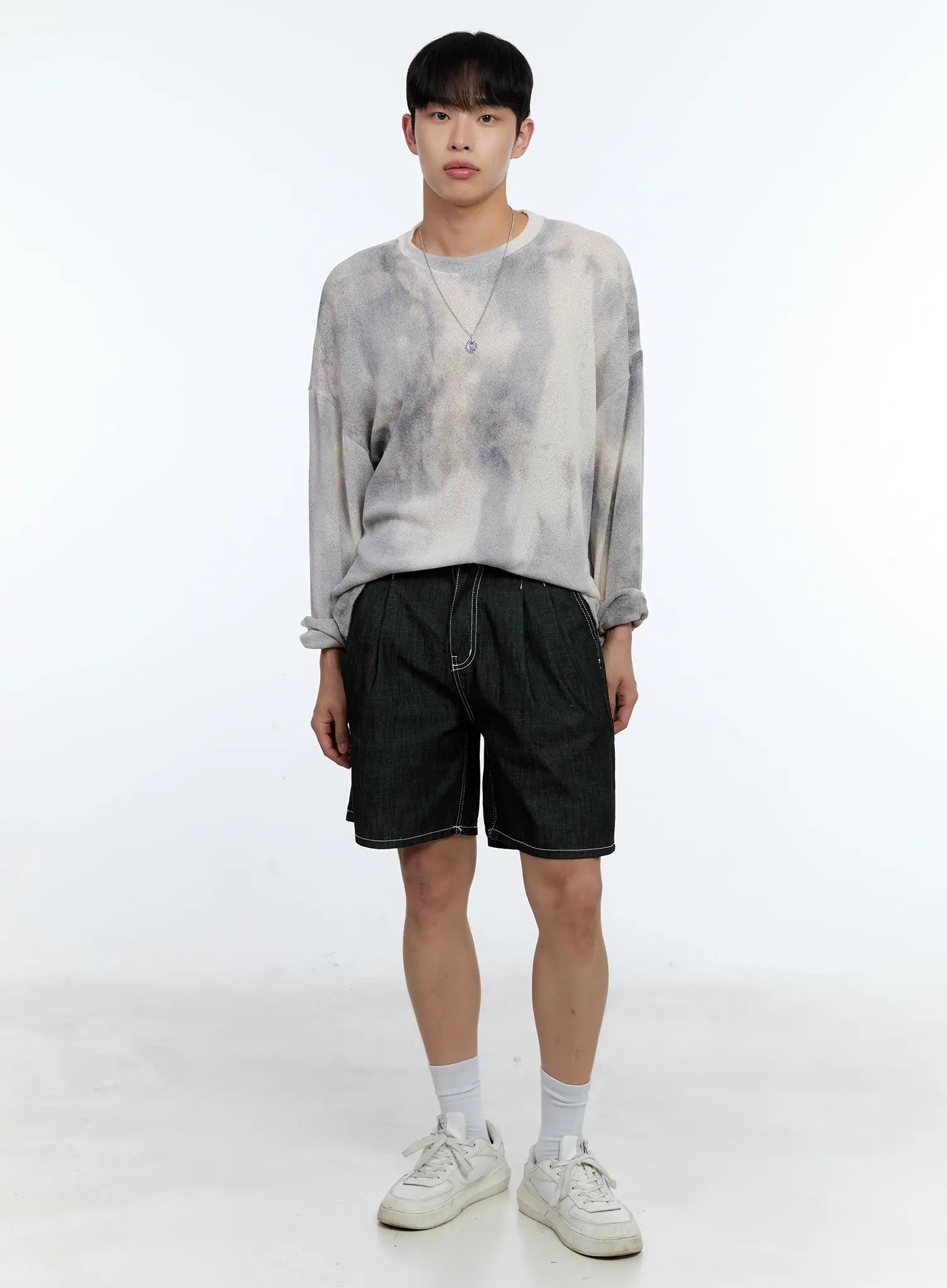 Men's Pleated Denim Jorts IL517