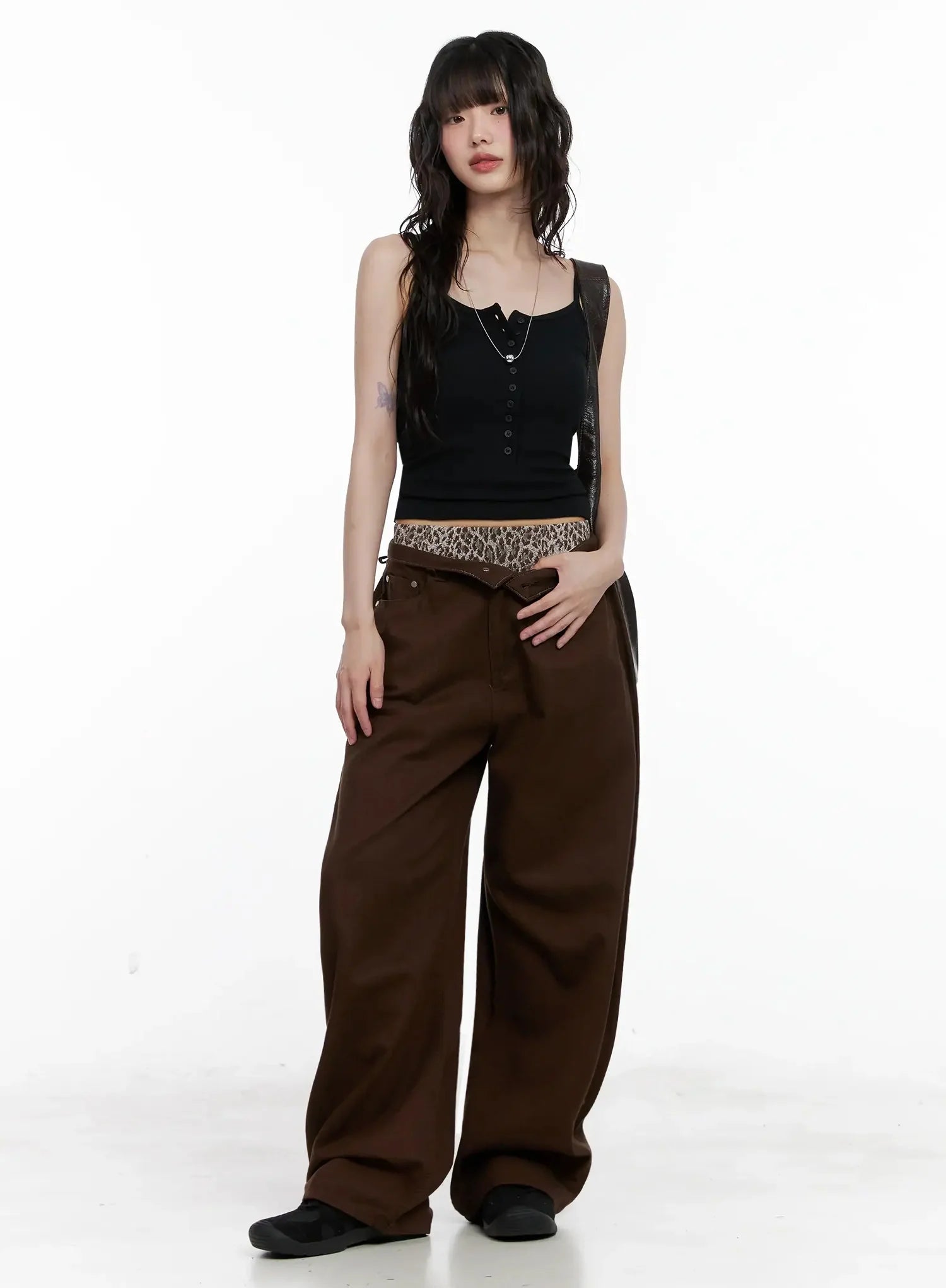 Ribbed Button Front Tank Top IL531