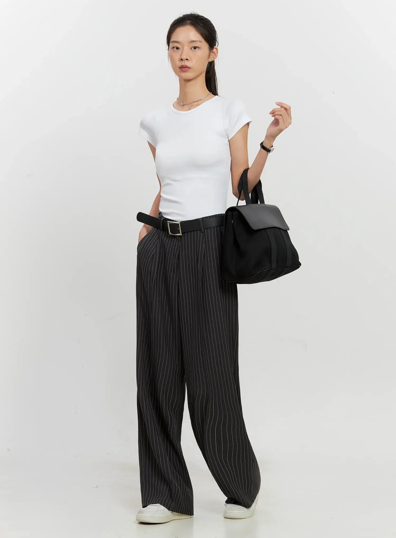 Pinstripe Wide-Leg Trousers IL528