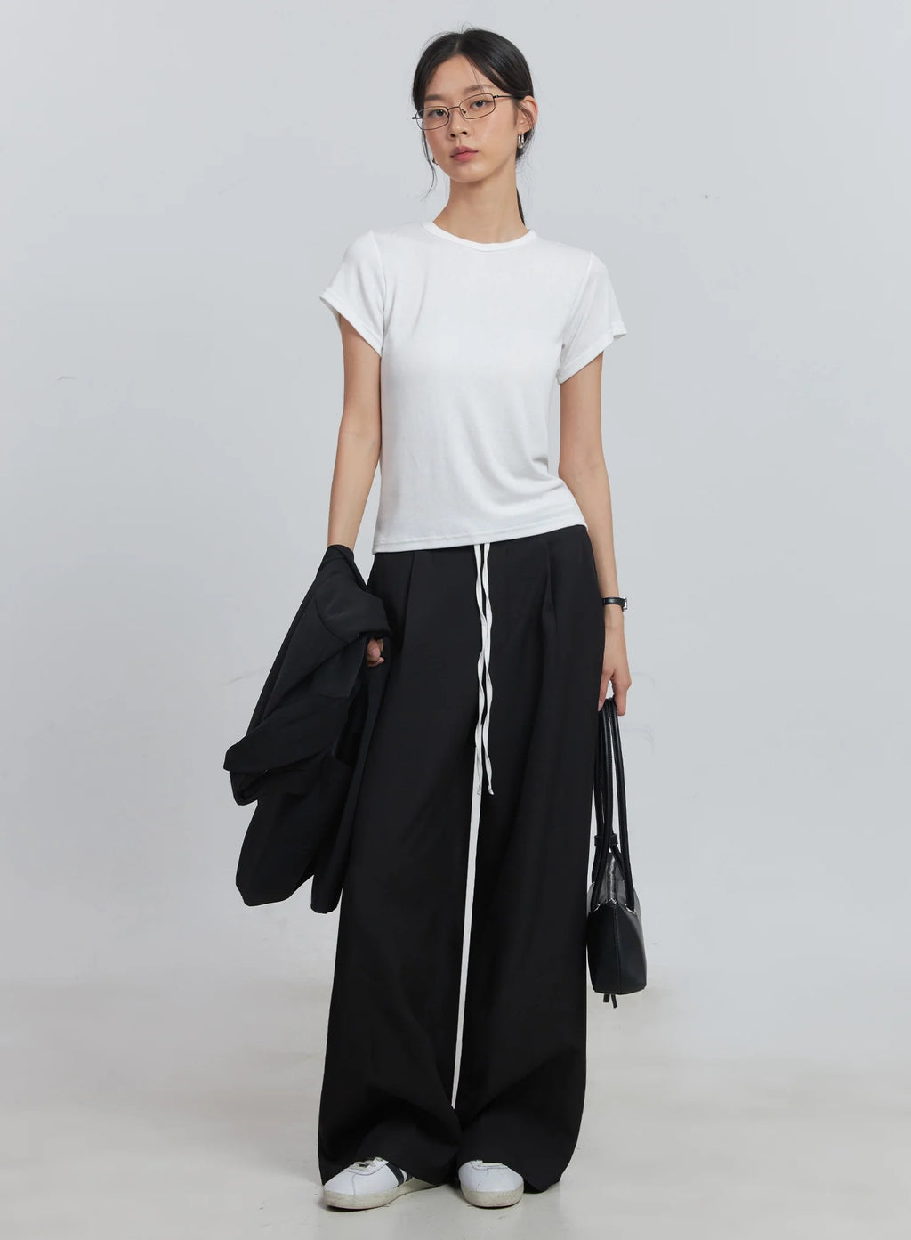 Layered Pintuck Wide-Leg Pants IU512