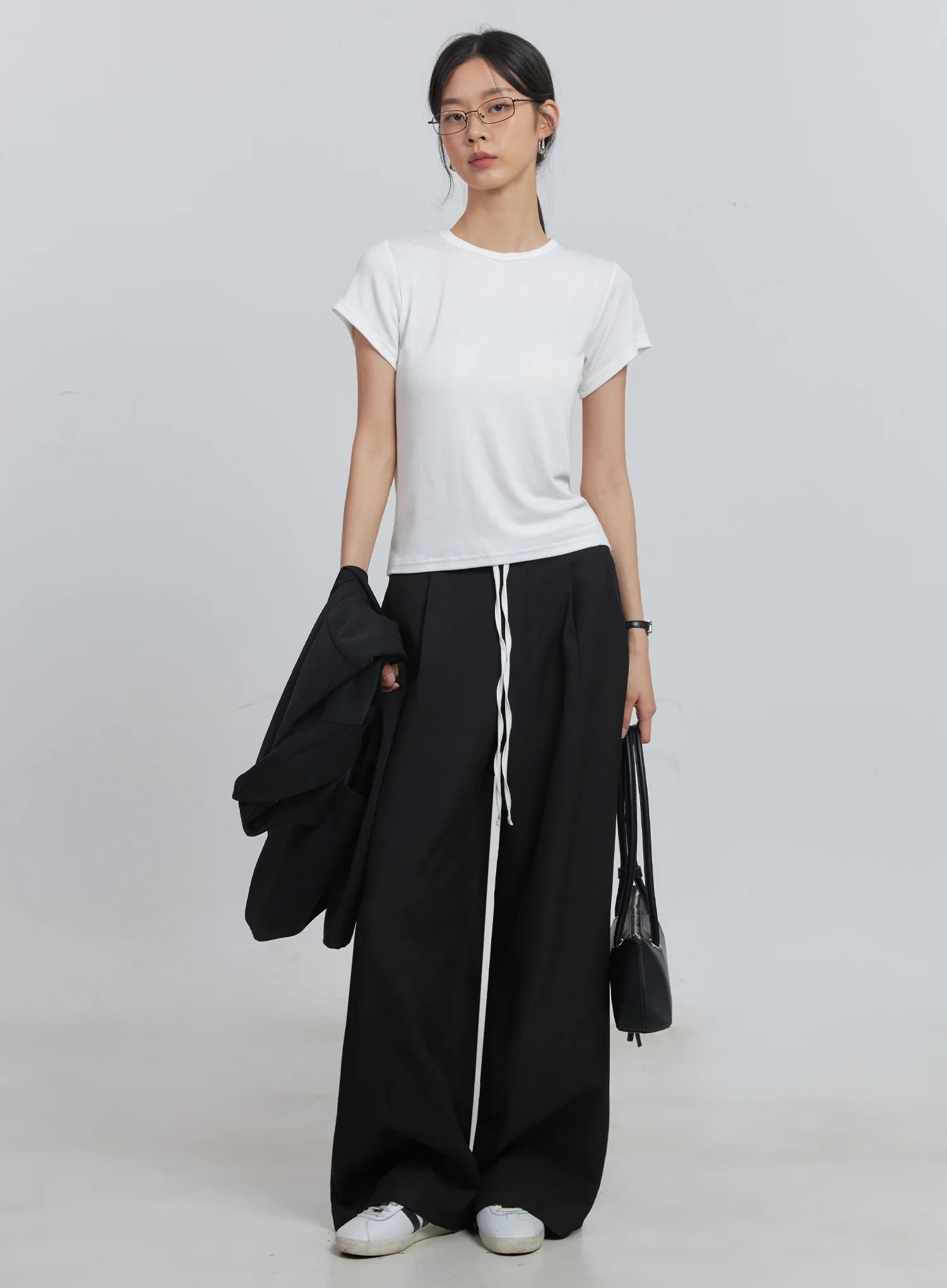Layered Pintuck Wide-Leg Pants IU512