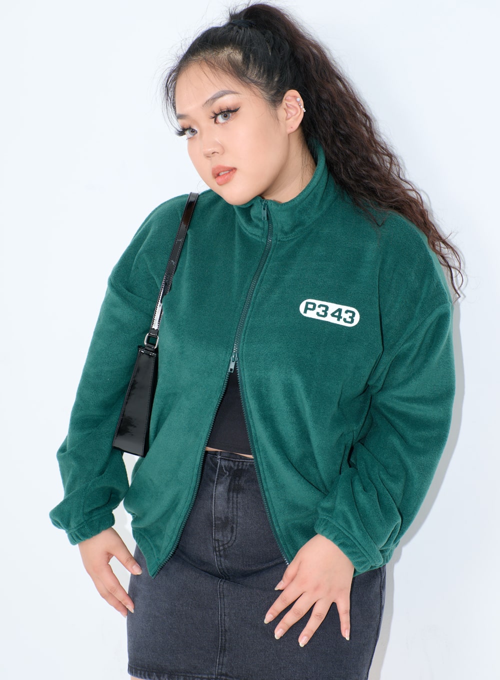 Plus High Waist Denim Skirt ID27