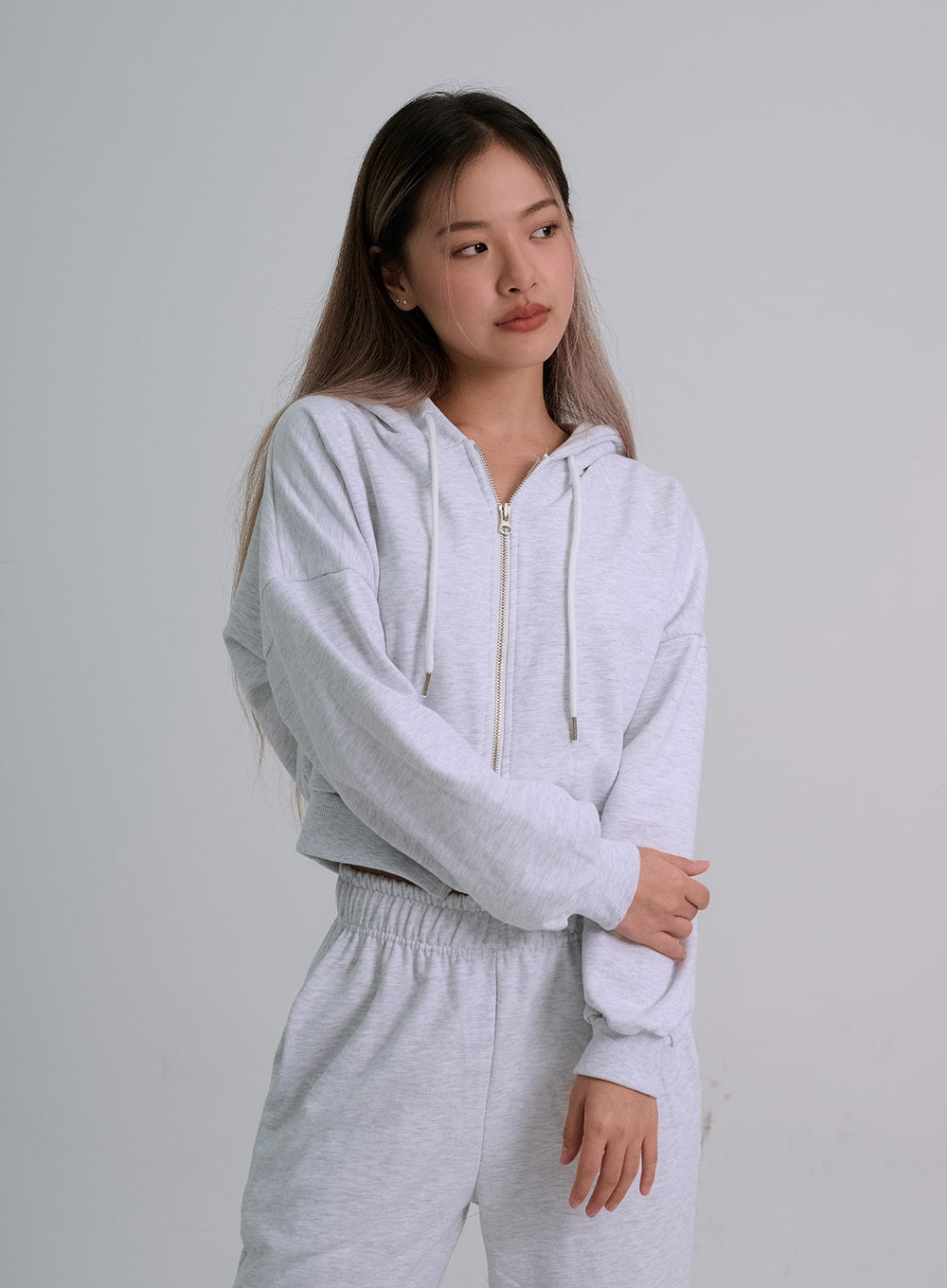 Lewkin Soft Basic Two Way Hoodie Zip Up C1210
