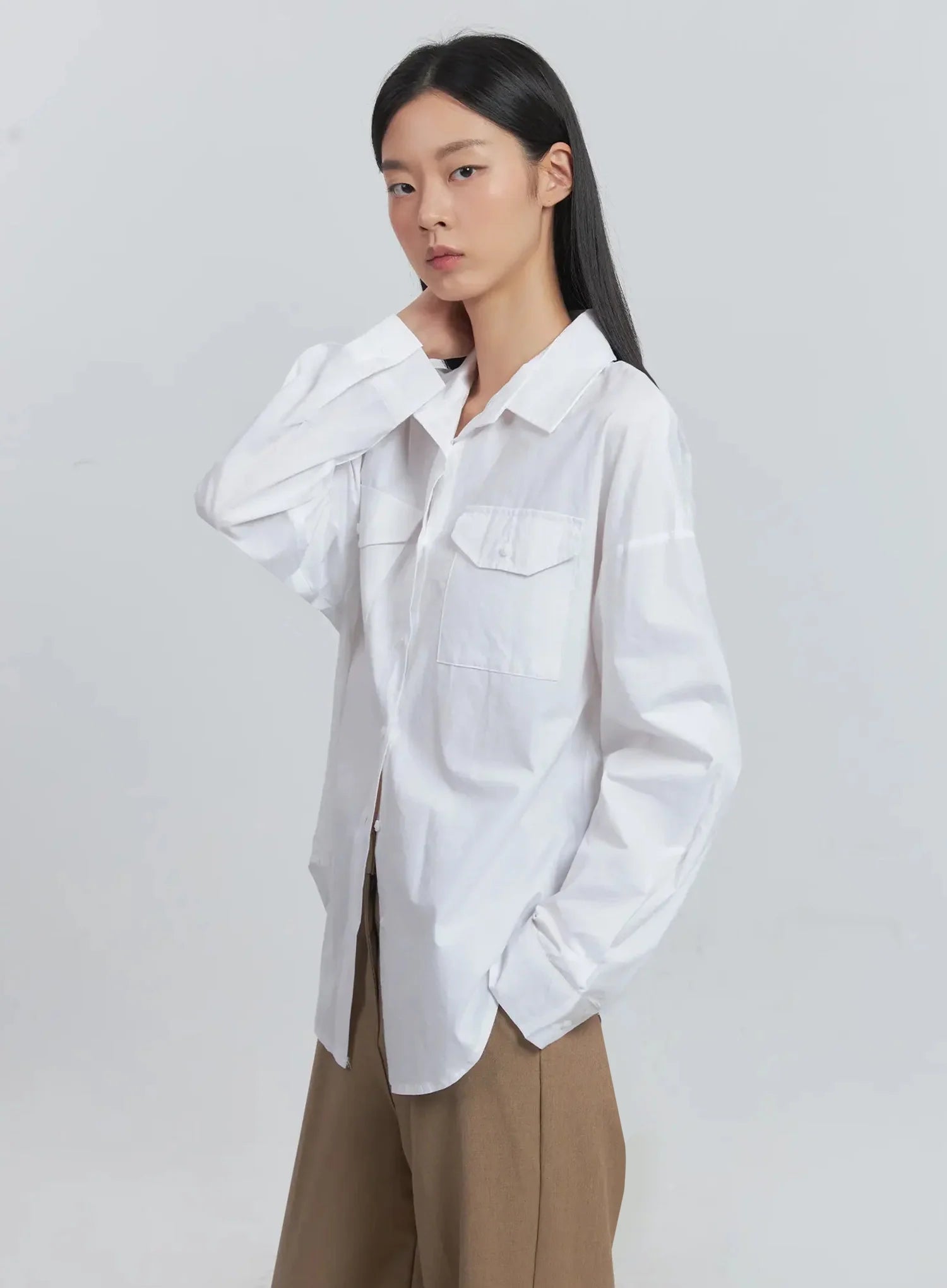 Collared Button-Up Shirt IU512