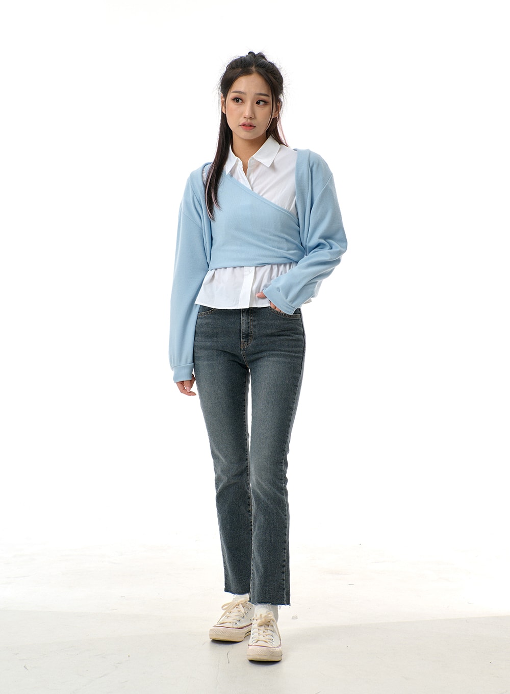 Cropped Button Shirt BJ313