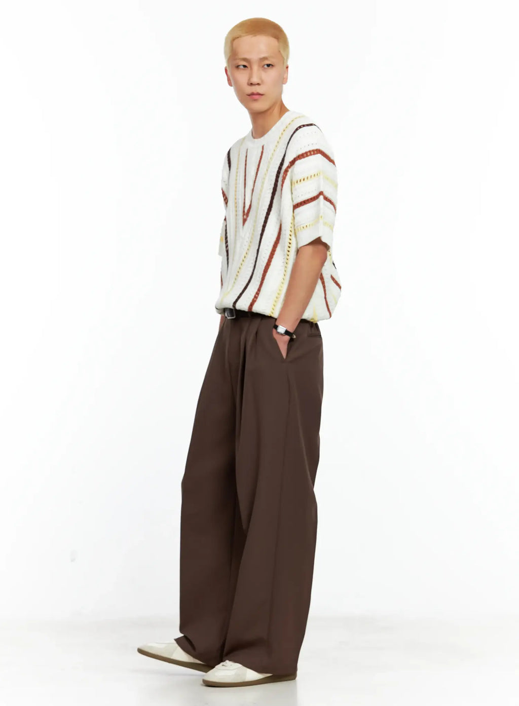 Men's Pleated Wide-Leg Pants IL511