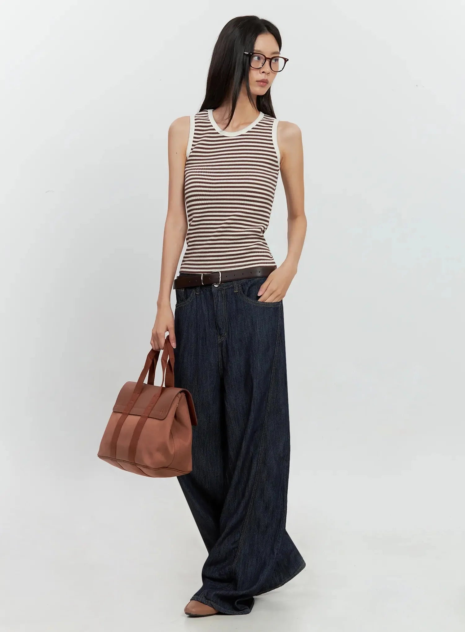 Striped Knit Tank Top IL528