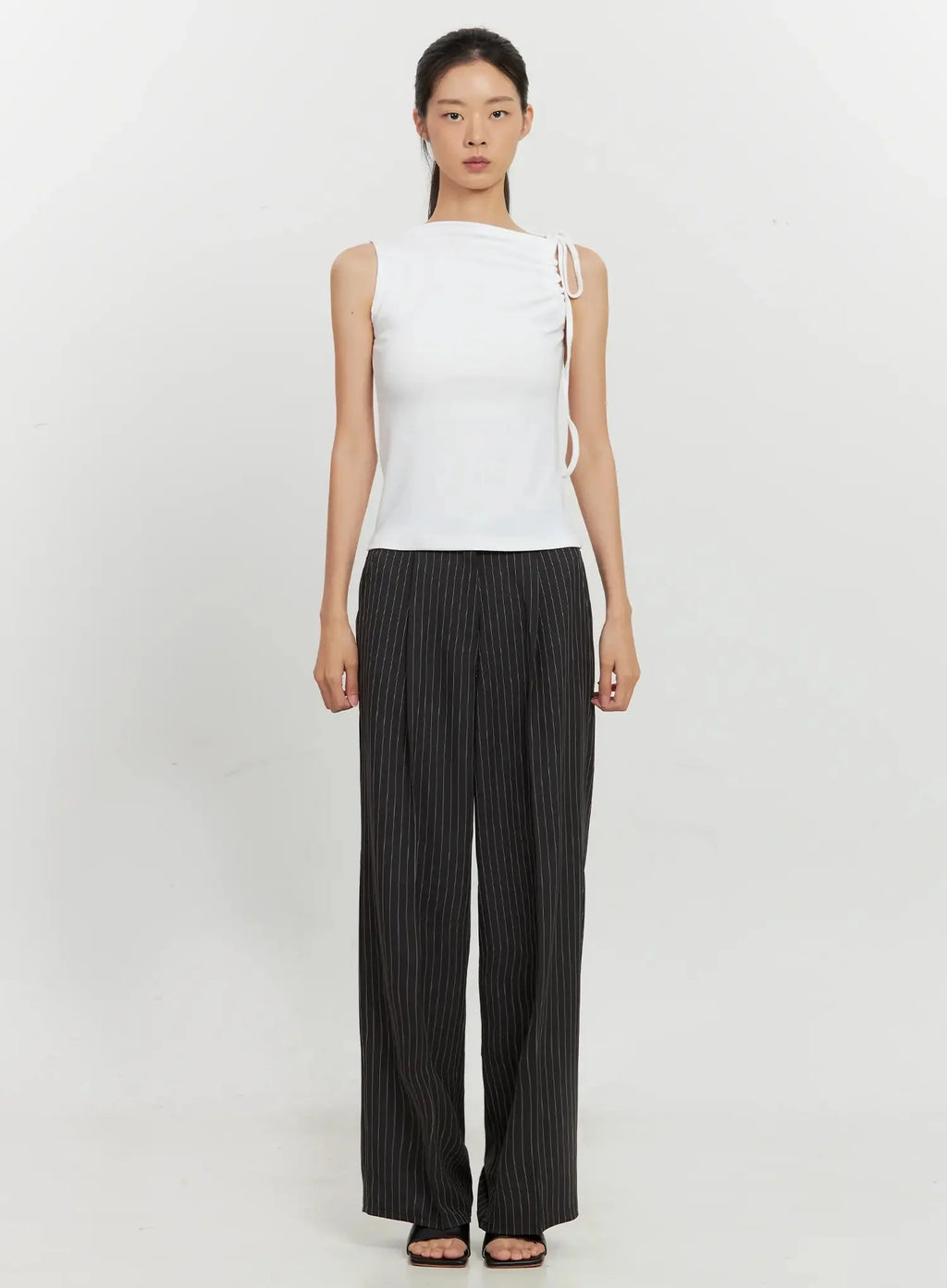 Asymmetric High Neck Tank Top IL528