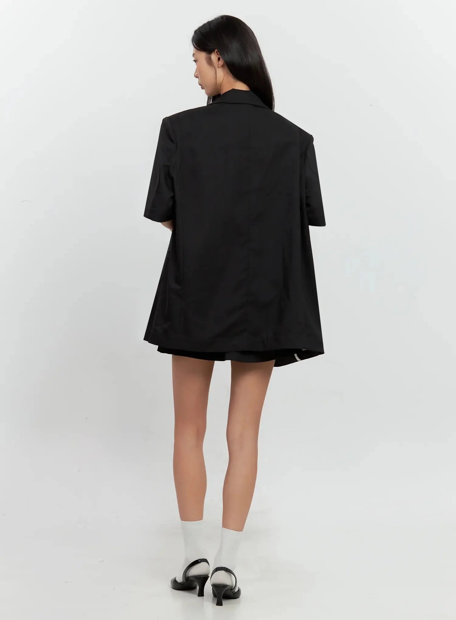 Boxy Short-Sleeve Blazer IL528