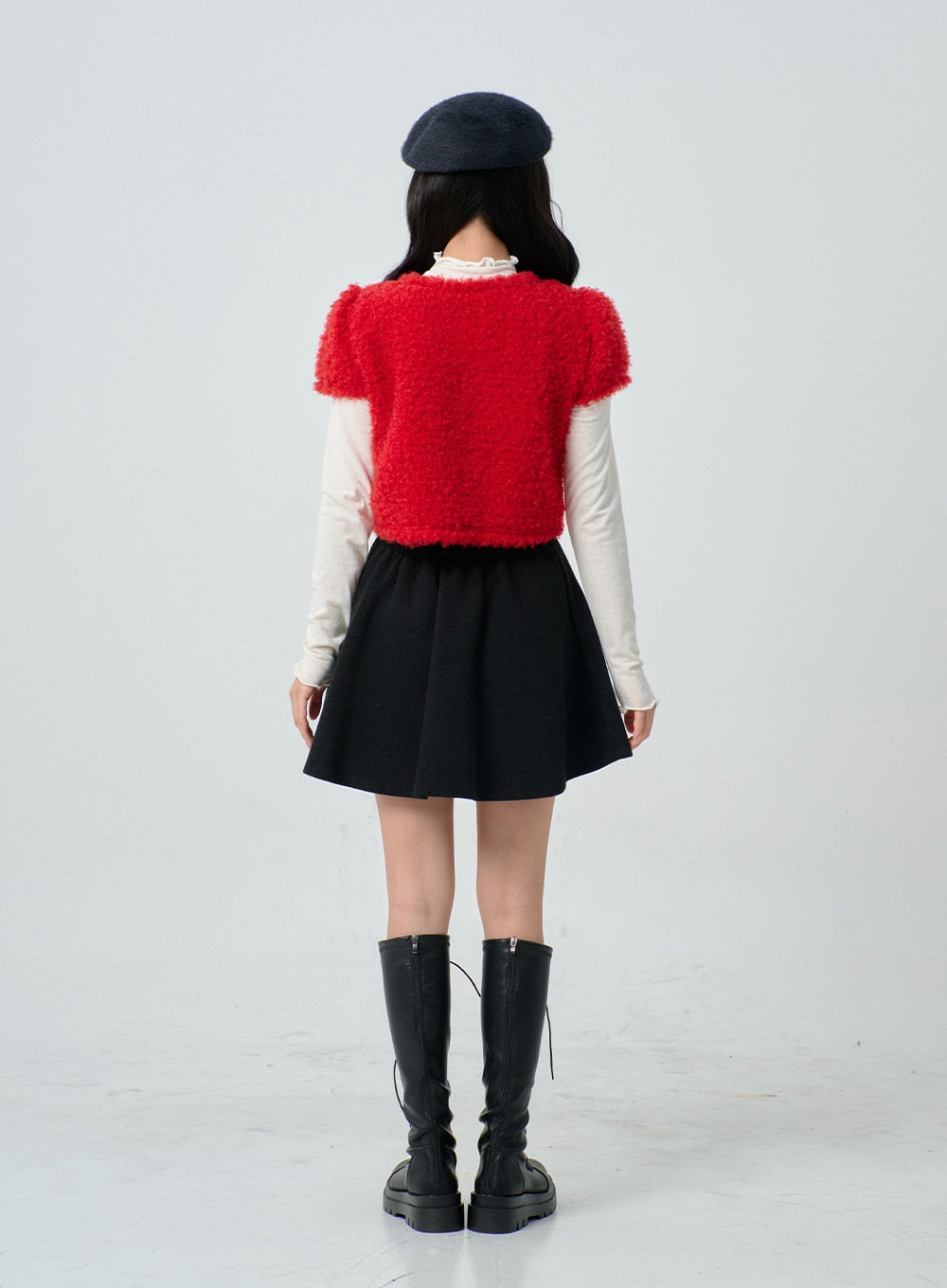 Poodle Short Sleeve Gold Button Cardigan BN02