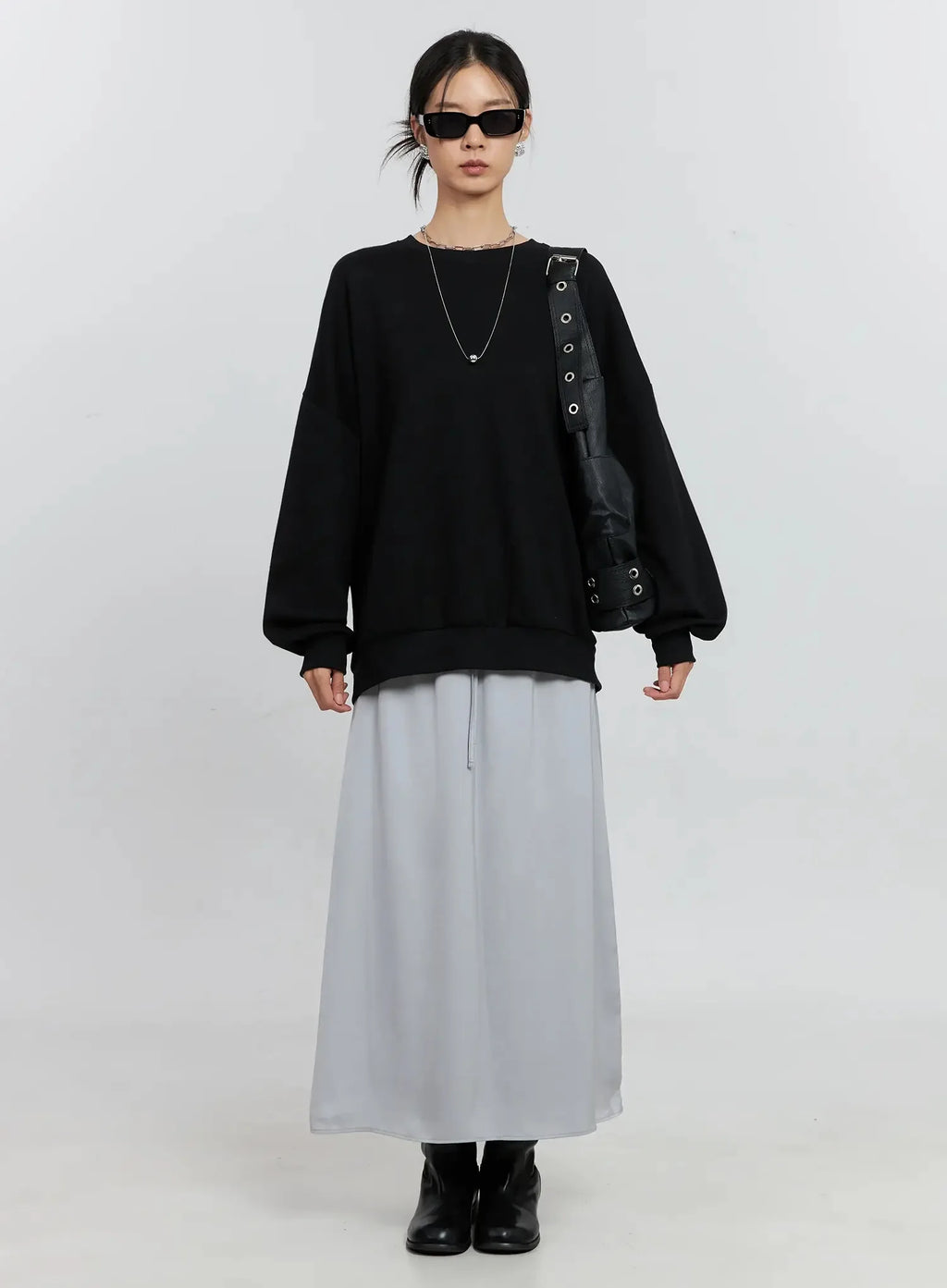 Elegant Satin Maxi Skirt IS516