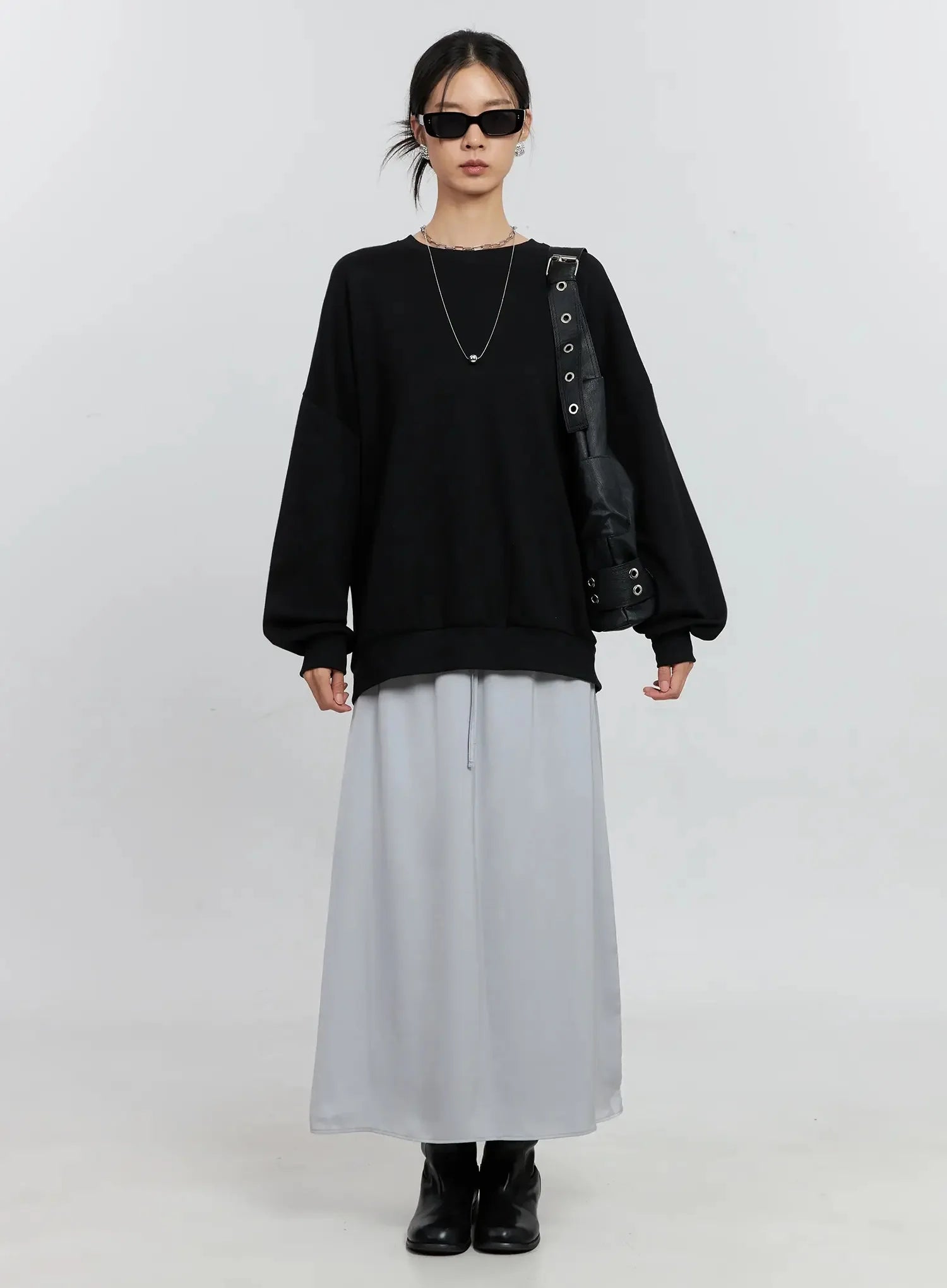 Elegant Satin Maxi Skirt IS516