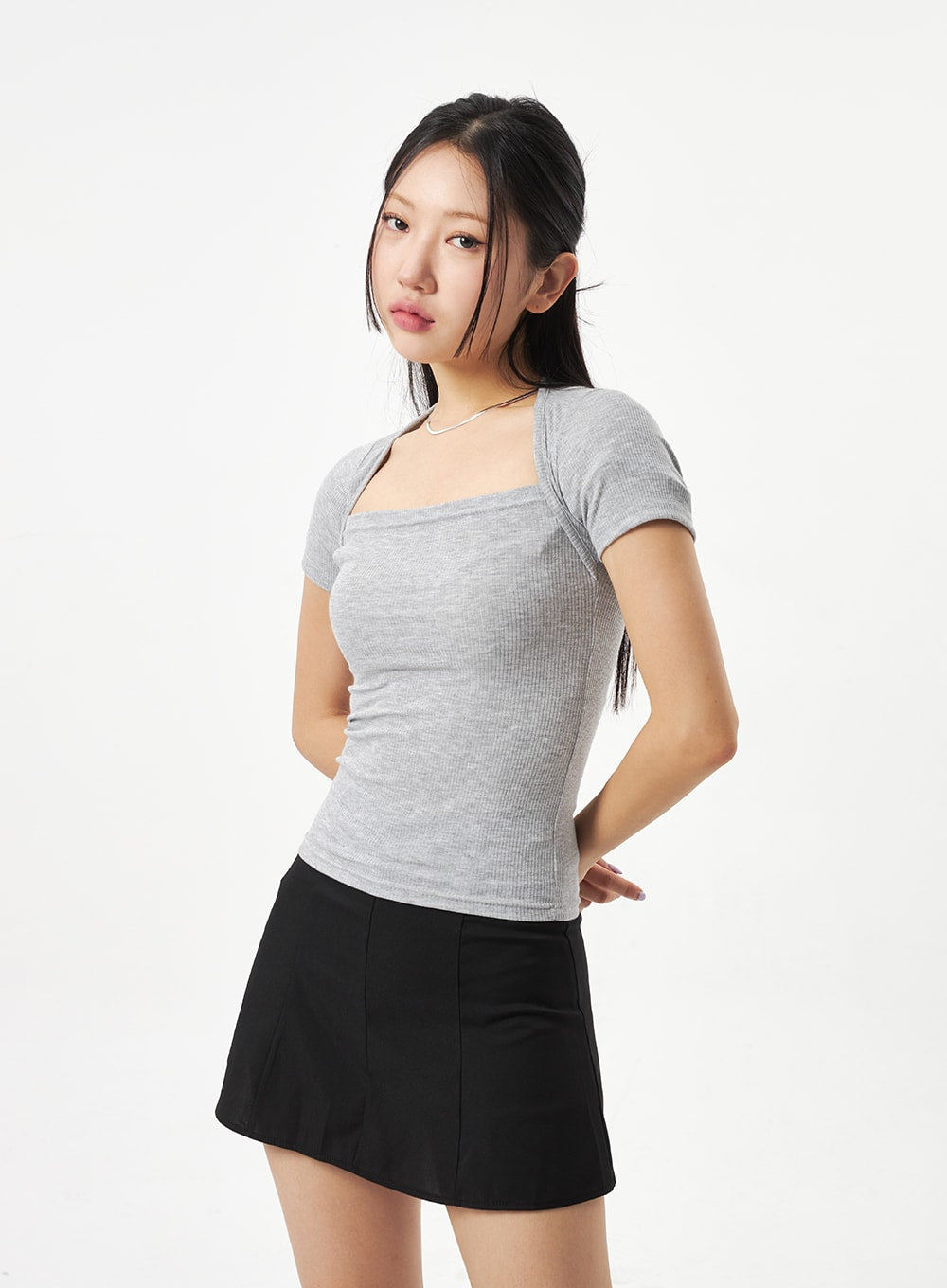 Square Neck Knit Tee CA320