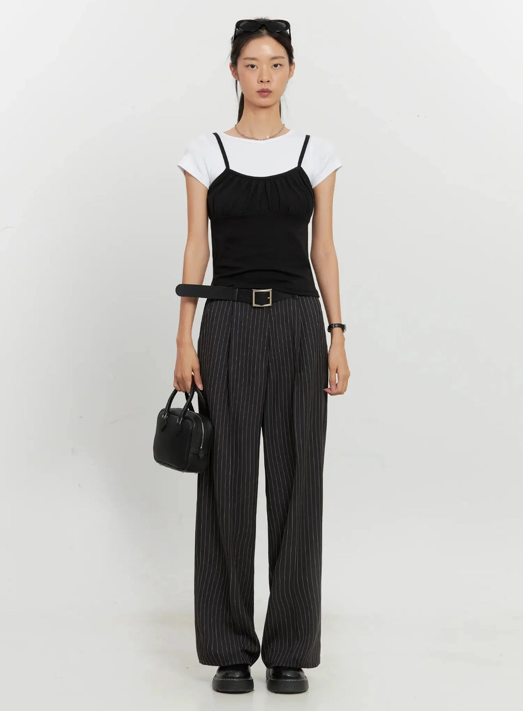 Pinstripe Wide-Leg Trousers IL528