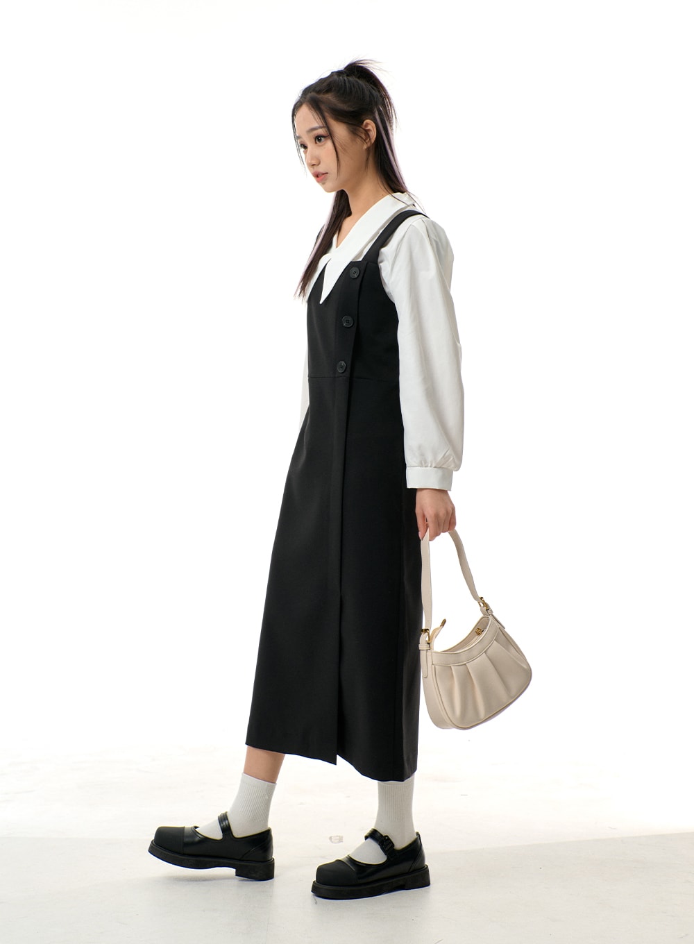 Side Button Detail Sleeveless Maxi Dress BJ312