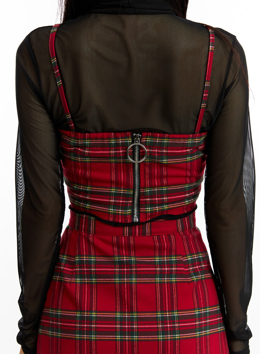 Plaid V Neck Bustier IN323