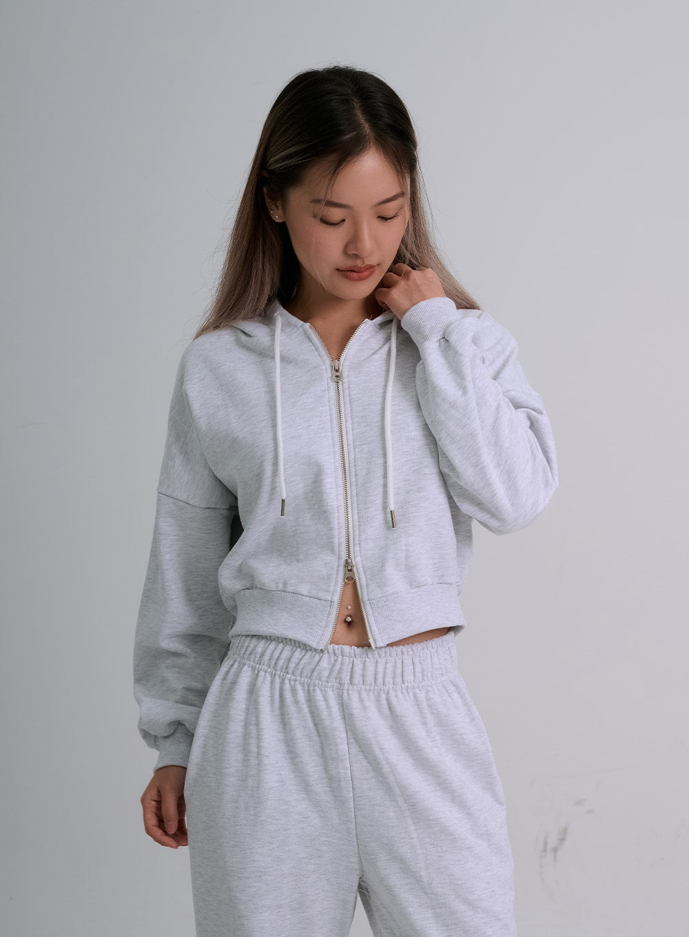 Lewkin Soft Basic Two Way Hoodie Zip Up C1210